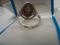 Vintage 925 Sterling Silver Signet Ring Star Hallmark Oval Top Filigree Size 7.5