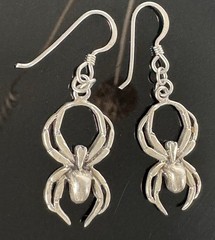 Vintage Sterling Silver 925 Spider Earrings Gothic Halloween Arachnid Studs