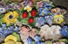 Vtg Jewelry Lot Signed English Fine Bone China Flower Art Brooch Earring Garden