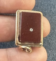 Antique Victorian Carved Carnelian Rose Gold Filled Fob Charm Pendant