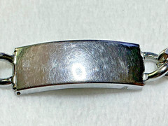Vintage ID Bracelet, Opening for id papers, cremation ashes, hair. Silver Tone