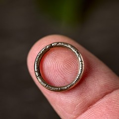 ANTIQUE GENUINE GEORGIAN ENGLISH 15K GOLD ORNATE ENGRAVED SPLIT RING CONNECTOR