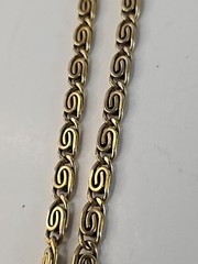 VTG Florenza Jeweled Gold Necklace Green Rhinestone Pearl Beauty Signed Italian