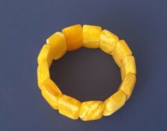 Vintage Baltic Butterscotch Egg Yolk Amber Panel Bracelet 33.8 Gr