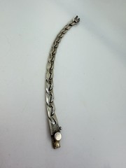 Vintage Bracelet Sterling Silver Mexico 7 Inches Chain Link Taxco Tj-42