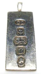 STERLING SILVER ENGLISH INGOT DOG TAG PENDANT JUBILEE FOB BAR COLLECTOR LOT 10
