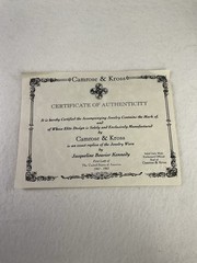 Camrose & Kross Jacqueline Kennedy Triple-Strand Faux Pearl Necklace Box & COA