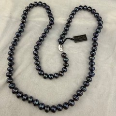 Vintage Honora Cultured Pearl Necklace Oil Slick Peacock 38″
