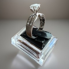 Vintage Sterling Silver Ring Ross Simon Marked 925 RP Solitaire Sz 8.5
