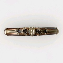 Vintage Brown Leather Cuff Boho Bracelet Copper Brass Base Southwestern Styl 7.5