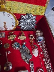 Estate Stunning Jewelry Box With Over 40 Pieces Some Sterling Silver Gold Fill