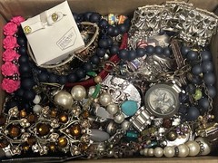 HUGE 5 + Lbs Jewelry WEARABLE Lot Tangled Unsearched VINTAGE ESTATE TREASURE