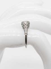 Antique 1920s BELAIS .25ct Natural Alexandrite 18k White Gold Filigree Ring