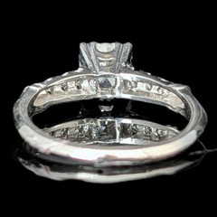1950s Vintage Old GIA Cert. 0.96ct Diamond Platinum Engagement Ring Estate Gift