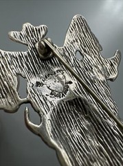 Vintage Hartmans Durango Cowboy 925 Sterling Silver Buffalo Bull Rider Brooch