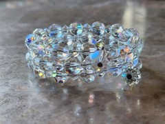 Vintage Gorgeous Amazingly Sparkly Auroa Borealis Crystals Wrap Bracelet