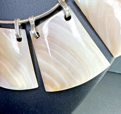 Stunning Abalone Shell Sterling Silver Choker Tribal Statement Necklace