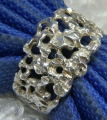 Open Nugget 1/2″ N to S STERLING SILVER 0.925 vintage Men’s BAND RING SIZE 6.25