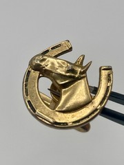 Vintage Hickok Gold Tone Horse Head Cufflinks Mid Century