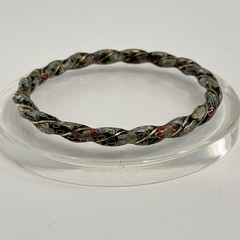 Vintage Chinese Cloisonne Bracelets Bangles Twisted Enamel Heavy