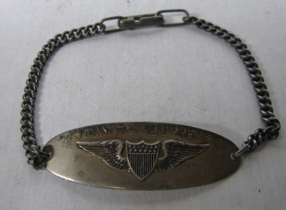 1933 ANTIQUE VINTAGE LADIES STERLING SILVER U.S. ARMY MILITARY BRACELET