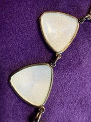 Vintage MCM Albert Scharning Enamel 935 Silver Gold Wash Station Necklace