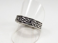 Vintage 1990s Wheeler Mfg. Co. USA Sterling Silver Celtic Knot Band Ring Sz 11