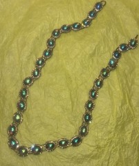 Vintage Peacock Iridescent Gripoux Cabochon AB Necklace ~ Stunning ~ Oil Slick