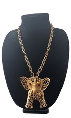 D&E Juliana Vintage Articulated Filigree Elephant Necklace ( Book Piece )