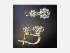 Art Deco Vintage 4.00Ct Round Diamond Drop/Dangle 14K Yellow Gold FN Earrings