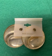 Vintage 1980s Black & Off White Enamel Pierced Earrings