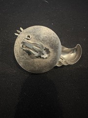 Classic Vintage Judy Lee Textured Silver-Toned Leaf and Cone Brooch 1950’s-60’s
