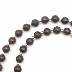 Silver Schark Handmade Sterling Silver & Garnet Toggle Necklace 20″ #98
