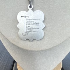Vintage Religious Medal Pendant Recordo Di Assisi, Silver Metal Alloy