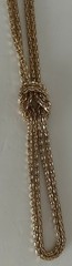 Vintage Gold Tone Rope Chain Knotted Lariat Necklace 13″ ++