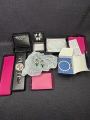 AVON set (necklace, earrings, watch), 6 pieces. Non-precious metal