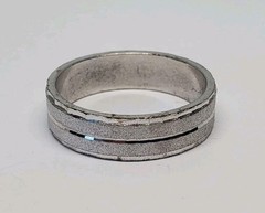 Vintage Uncas Silver Tone Matte Faceted 6mm Band Ring Sz 11.75