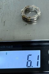 Vintage Biker Gear Ring Sterling Silver Chain Link Industrial Size 6 3/4″