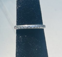 Mimi So Vintage Platinum Diamond Eternity Band Ring Size 4.5