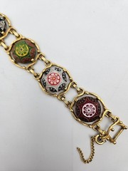 Juliana D&E Celebrity Moroccan Matrix Multi Cabochon Gold Tone Bracelet AS IS