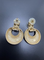 Givenchy Vintage Logo Earrings Gold Tone Dangle Knockers Runway Signed J130