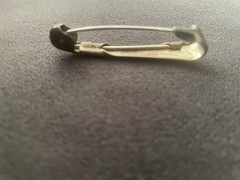 VINTAGE STERLING SILVER BABY DIAPER PIN unmarked No Brand