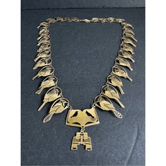 Wild Bryde Field Guide Song Bird Watcher Necklace Gold Tone Rare Vintage 25″
