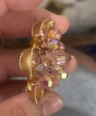 JULIANA DELIZZA & ELSTER ??Pink Crystal Rhinestone Dangle Pin Brooch Cha Cha