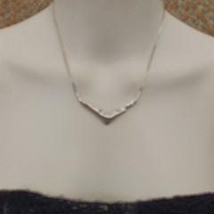 Freeform Modernist Sterling Silver Necklace Artisan Sculptural V OOAK Hadamard