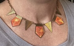 Vintage Bold Iridescent Geometric statement chocker