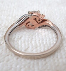 14k Gold Diamond Crossover Engagement￼ Ring Solitaire LLJ Modern Heirloom 585