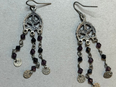 Vintage Costume Jewelry Lot Estate 1960s Czech Choker Boho Purple Earrings Brooc