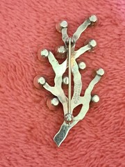 Vintage Signed Van Dell Tree Branch Brooch W/ Rhinestones 1/20 12K G.F.