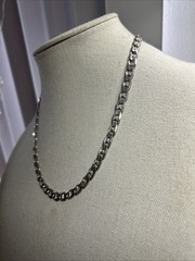 35. MWS Sterling 925 Anchor Mariner 7.3mm link Chain Necklace Italy 20″, 44g